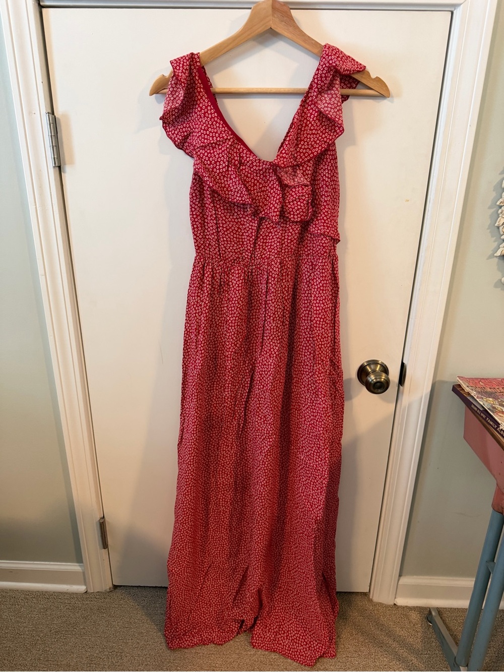 Kling Red Space Capsule Ruffle Maxi Dress